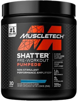 MUSCLETECH Shatter Pre-Workout Pumped 8 254g - Blueberry Lemonade