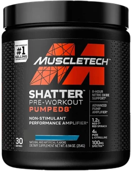 MUSCLETECH Shatter Pre-Workout Pumped 8 254g - Blueberry Lemonade