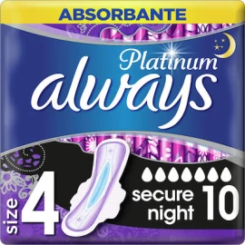 ALWAYS Platinum Secure Night No4 10 Τεμάχια