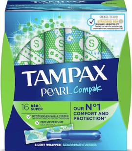 TAMPAX Ταμπόν Compak Pearl Super 16 Τεμάχια