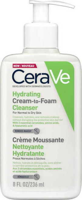 CERAVE Hydrating Cream To Foam Cleanser 236ml