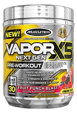 MUSCLETECH VaporX5 Pre-Workout 232g - Fruit Punch Blast