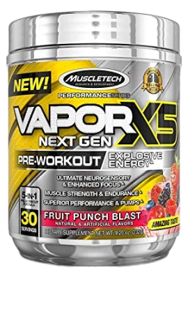 MUSCLETECH VaporX5 Pre-Workout 232g - Fruit Punch Blast