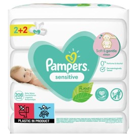 PAMPERS Wipes Sensitive 4x52 Τεμάχια (2+2)