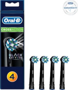 ORAL-B Cross Action Black Edition Ανταλλακτικές Κεφαλές 4 Τεμάχια