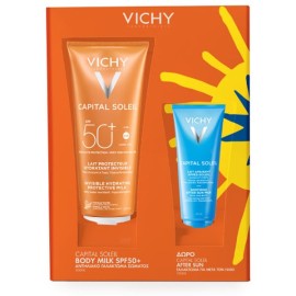VICHY Capital Soleil Promo Invisible Hydrating Αντηλιακό Γαλάκτωμα SPF50+ 300ml + Δώρο Capital Soleil After Sun Καταπραϋντικό Γαλάκτωμα για Μετά τον Ήλιο 100ml