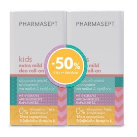 PHARMASEPT Kids Extra Mild Roll-On Χωρίς Αλουμίνιο 2x50ml