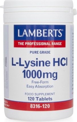 LAMBERTS  L-Lysine HCL 1000mg 120 Ταμπλέτες